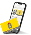 Iphone on brico app with a brico card